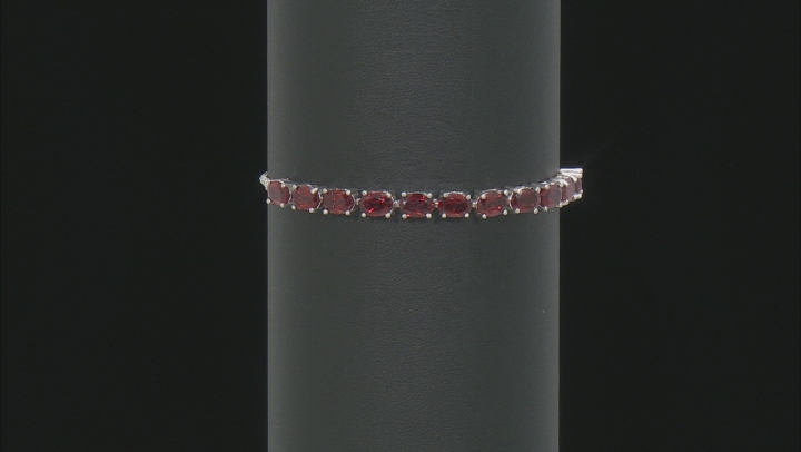 Red Garnet Rhodium Over Sterling Silver Bolo Bracelet 5.50ctw Video Thumbnail