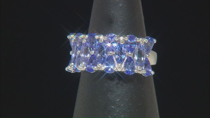 Blue Tanzanite Rhodium Over Sterling Silver Ring 2.80ctw Video Thumbnail