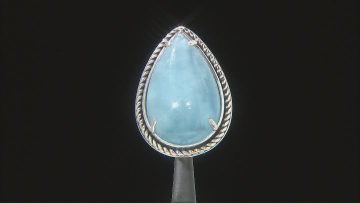Blue Dreamy Aquamarine Rhodium Over Sterling Silver Ring Video Thumbnail