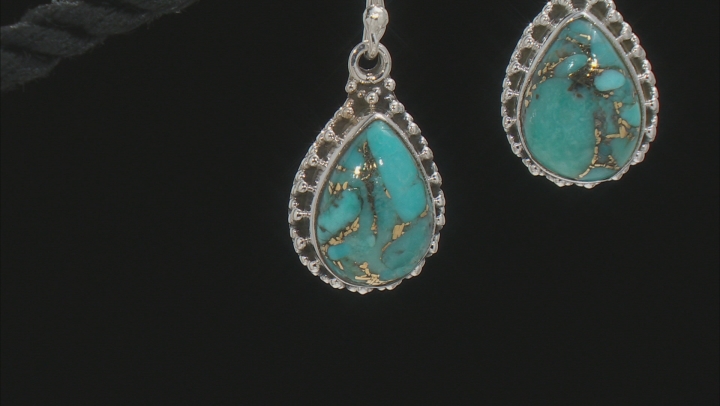 Blue Turquoise Sterling Silver Dangle Earrings Video Thumbnail