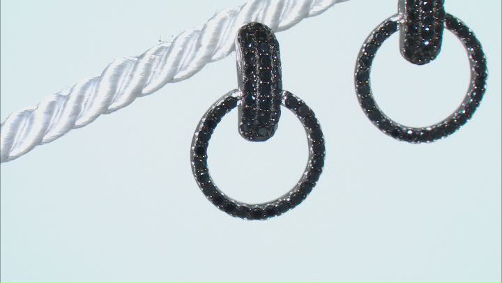 Black Spinel Rhodium Over Silver Earrings 0.81ctw Video Thumbnail
