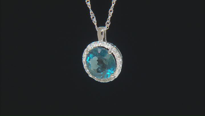 London Blue Topaz Rhodium Over Sterling Silver Pendant with Chain 4.30ctw Video Thumbnail
