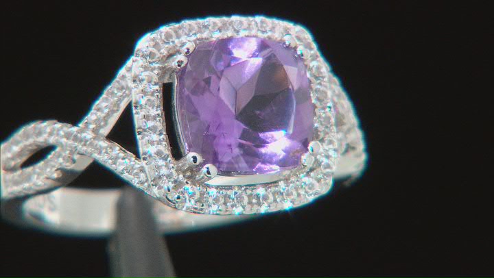 Purple Amethyst Rhodium Over Sterling Silver Ring 2.34ctw Video Thumbnail
