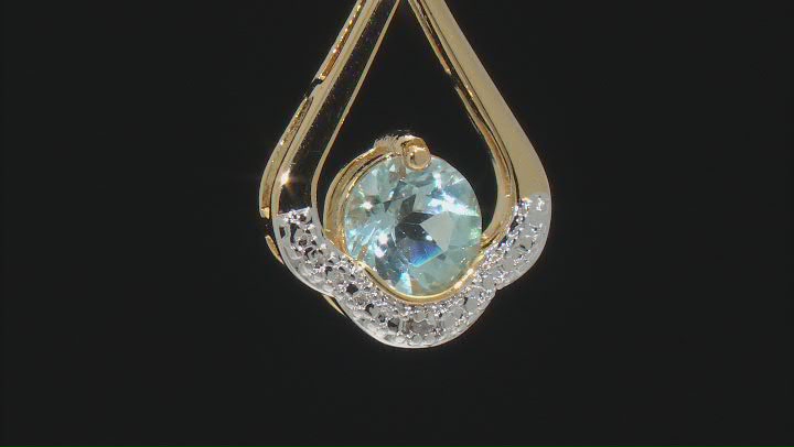 Sky Blue Topaz 18K Yellow Gold Over Bronze Pendant With Chain 1.30ctw Video Thumbnail