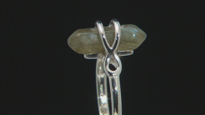 Gray Labradorite Rhodium Over Sterling Silver Ring 4.10ct Video Thumbnail