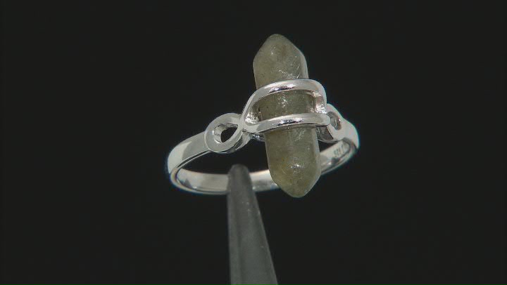Gray Labradorite Rhodium Over Sterling Silver Ring 4.10ct Video Thumbnail