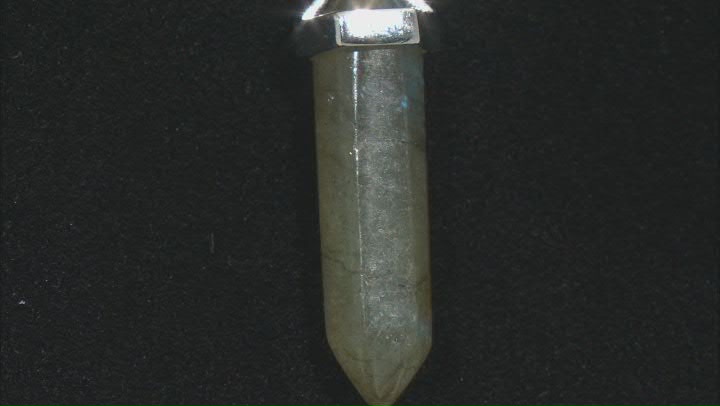 Gray Labradorite Rhodium Over Sterling Silver Necklace
