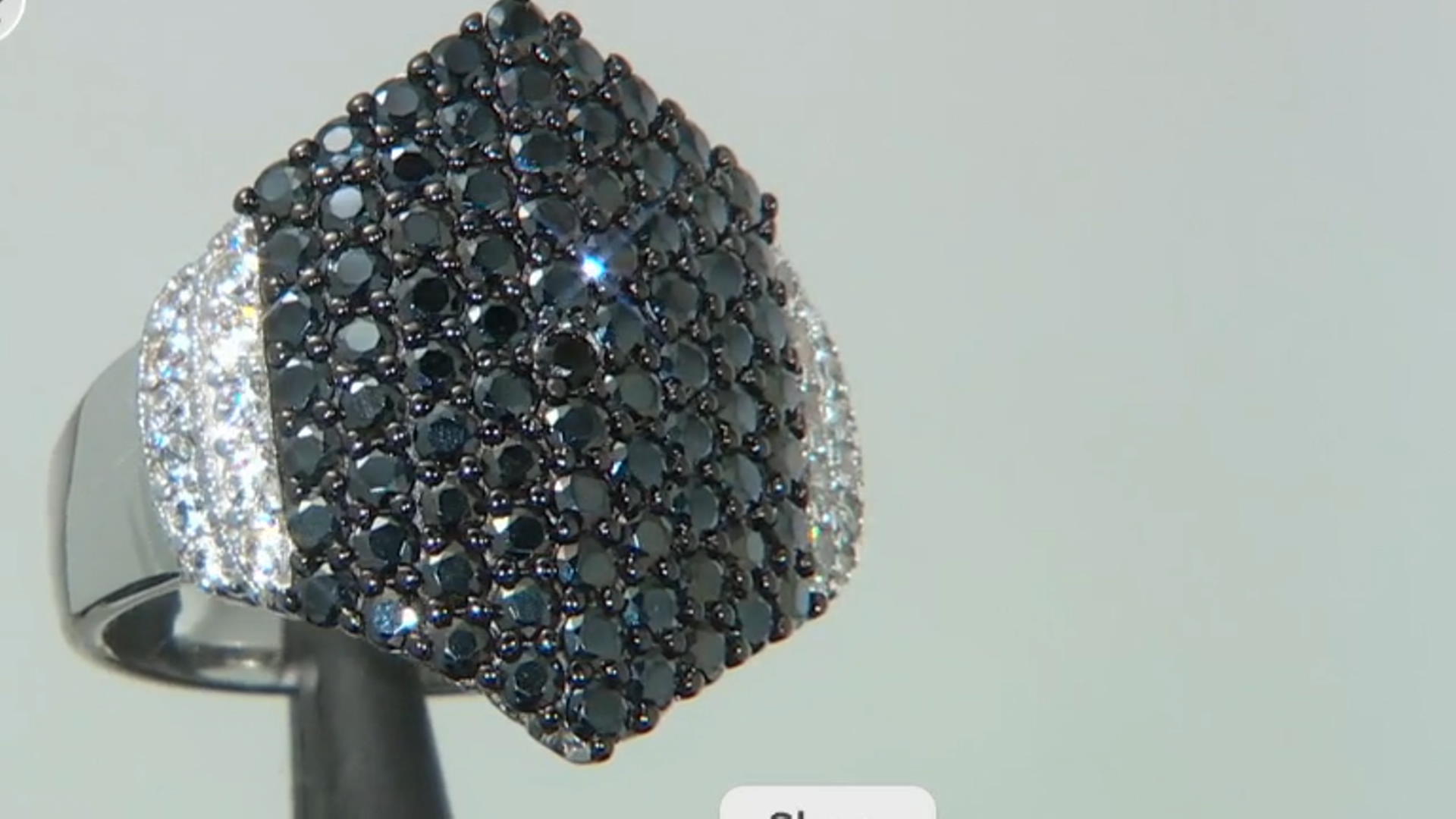 Black Spinel Rhodium Over Sterling Silver Ring. 2.38ctw Video Thumbnail