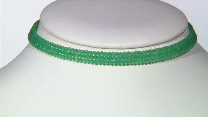 Green Onyx Stainless Steel Beaded Wrap Choker Necklace Video Thumbnail