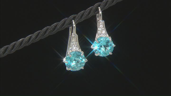 Sky Blue Glacier Topaz Rhodium Over Sterling Silver Earrings 13.22ctw Video Thumbnail