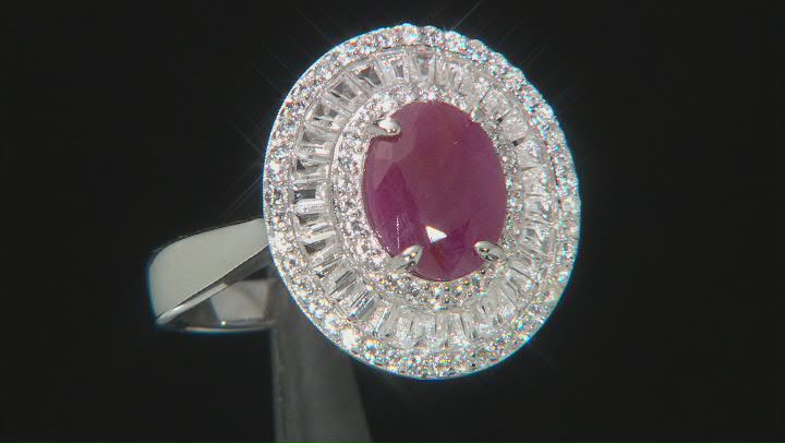 Red Ruby Rhodium Over Sterling Silver Ring 2.70ctw Video Thumbnail