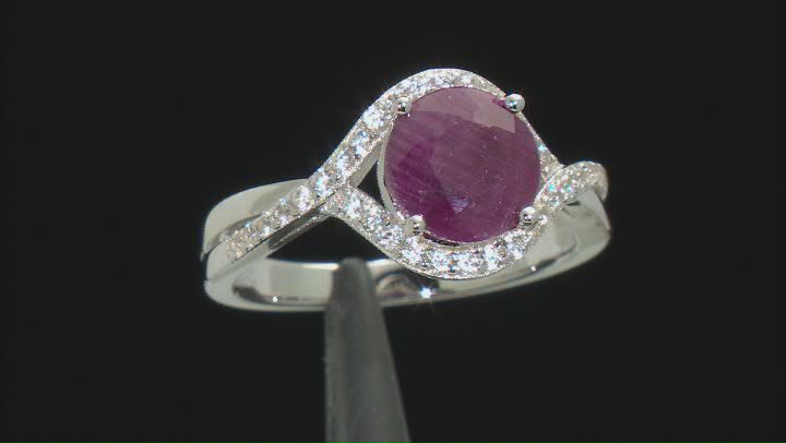 Red Ruby Rhodium Over Sterling Silver Ring 2.35ctw Video Thumbnail