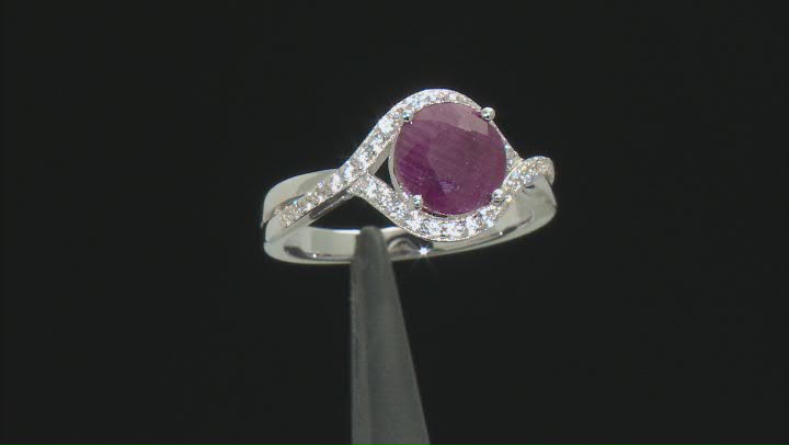 Red Ruby Rhodium Over Sterling Silver Ring 2.35ctw Video Thumbnail