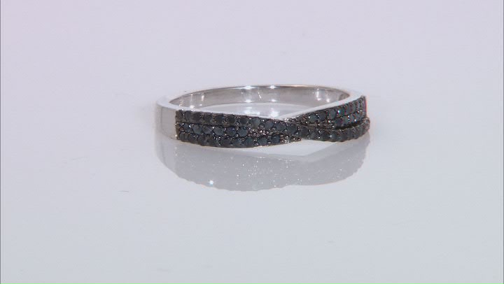 Black Spinel Rhodium Over Sterling Silver Ring Set 1.15ctw Video Thumbnail