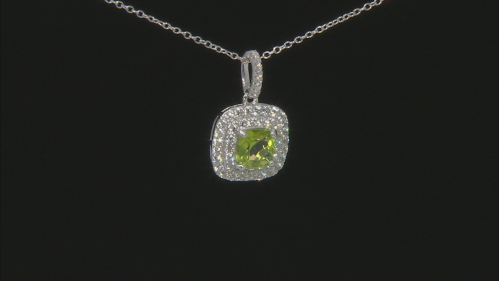 Green Peridot Rhodium Over Sterling Silver Pendant with Chain. 2.57ctw Video Thumbnail