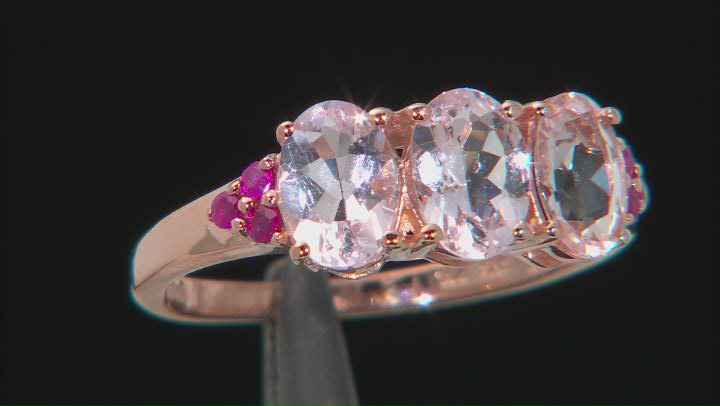 Pink Morganite 18K Rose Gold Over Sterling Silver Ring. 1.73ctw Video Thumbnail