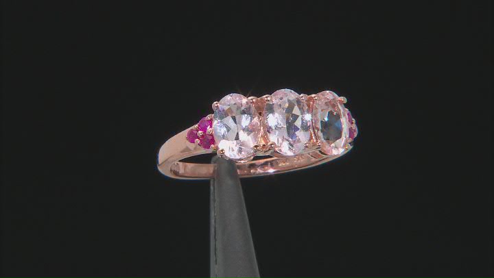 Pink Morganite 18K Rose Gold Over Sterling Silver Ring. 1.73ctw Video Thumbnail