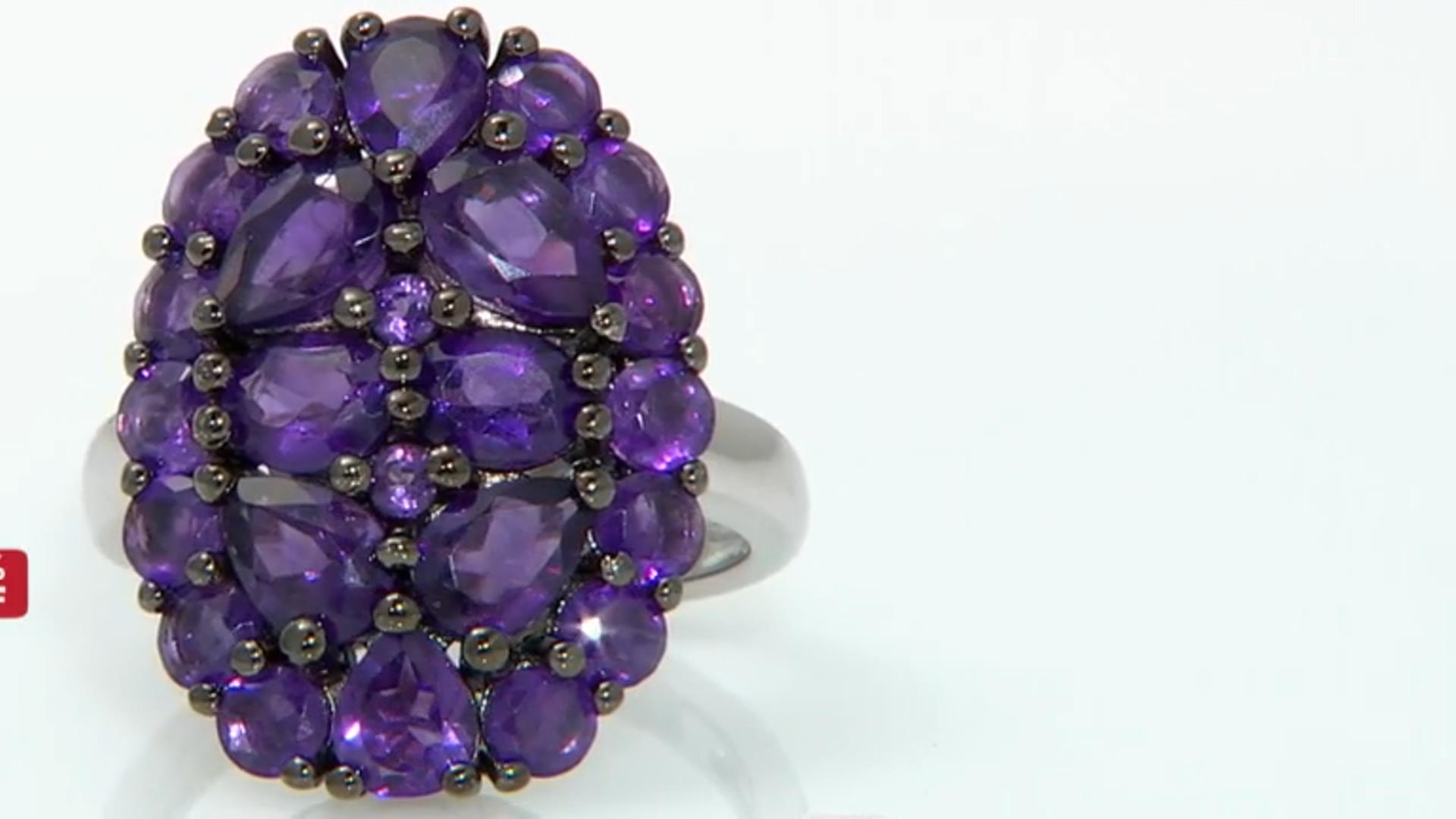 Purple African Amethyst Rhodium Over Sterling Silver Ring 3.00ctw Video Thumbnail