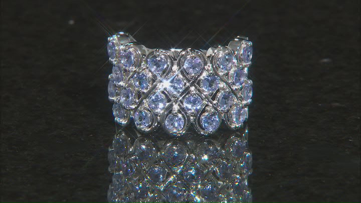 Blue Tanzanite Rhodium Over Sterling Silver Ring 2.18ctw Video Thumbnail