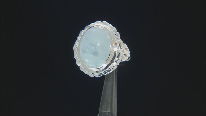 Blue Aquamarine Sterling Silver Solitaire Ring Video Thumbnail
