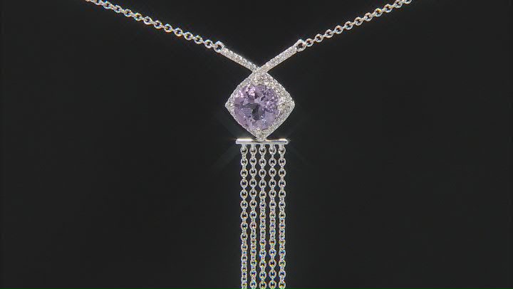 Lavender Amethyst Rhodium Over Silver Necklace 1.24ctw Video Thumbnail