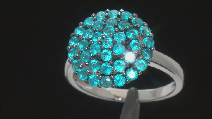 Blue Apatite Rhodium Over Sterling Silver Ring. 0.75ctw Video Thumbnail