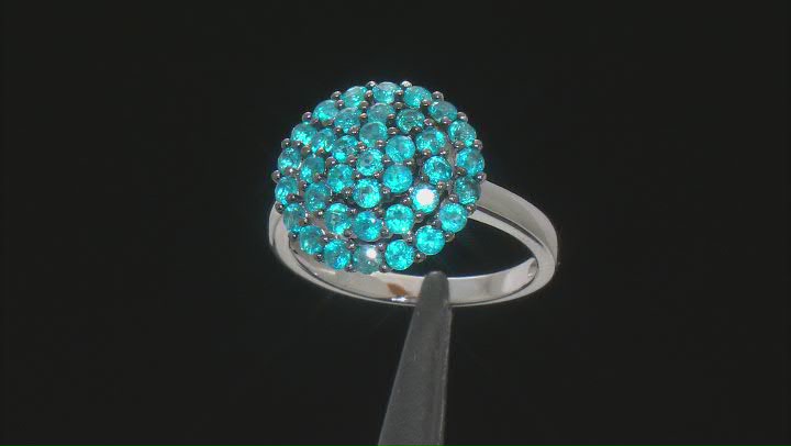 Blue Apatite Rhodium Over Sterling Silver Ring. 0.75ctw Video Thumbnail