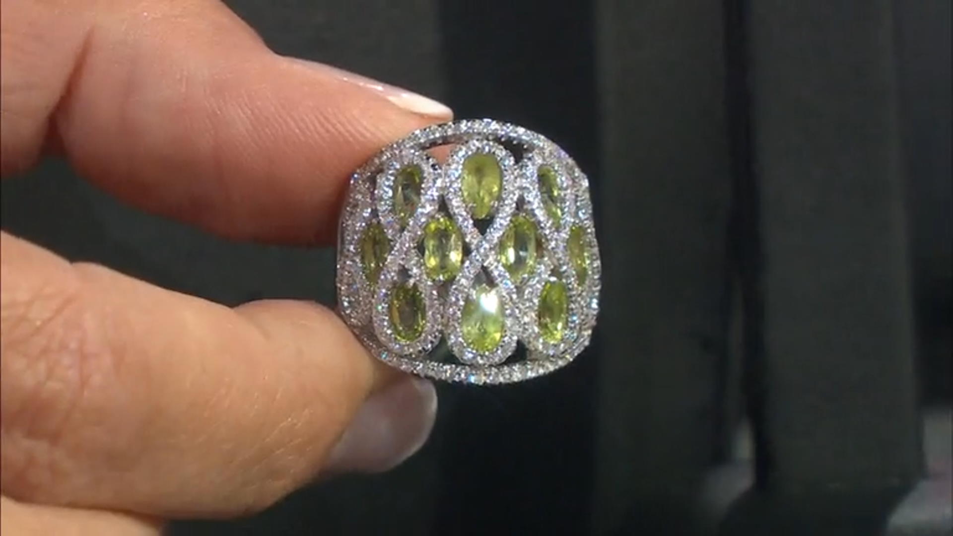 Green Peridot Rhodium Over Sterling Silver Ring 5.06ctw Video Thumbnail