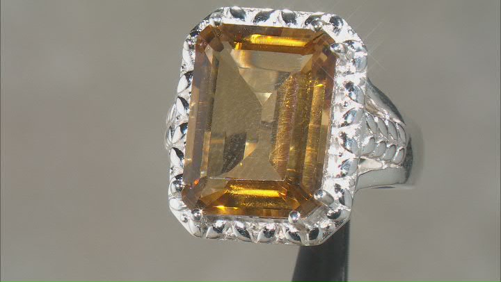 Yellow Citrine Sterling Silver Over Brass Ring 8.50ct Video Thumbnail