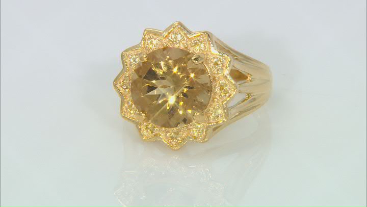 Yellow Citrine 18K Yellow Gold Over Sterling Silver Ring 5.25ctw Video Thumbnail