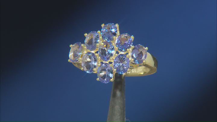 Blue Tanzanite 18k Yellow Gold Over Sterling Silver Ring 2.60ctw Video Thumbnail