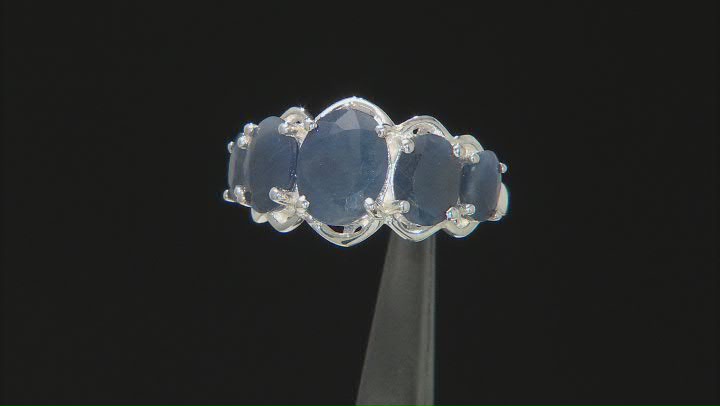 Blue Sapphire Sterling Silver Ring 5.50ctw Video Thumbnail