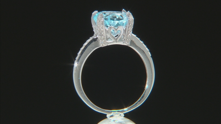 Sky Blue Topaz Rhodium Over Sterling Silver Ring 3.80ctw Video Thumbnail
