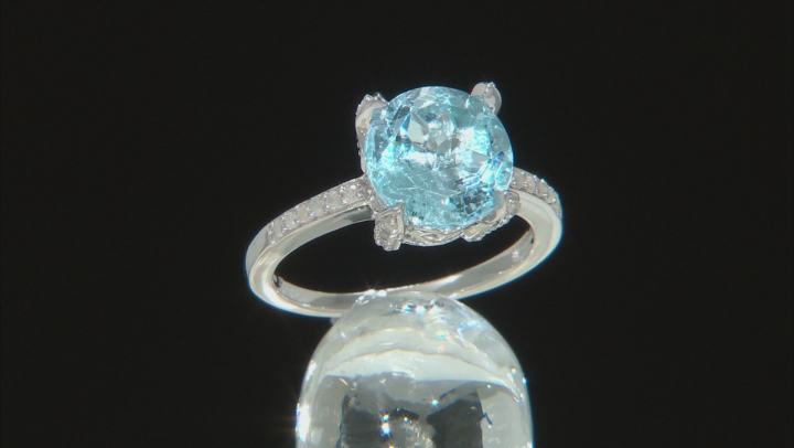 Sky Blue Topaz Rhodium Over Sterling Silver Ring 3.80ctw Video Thumbnail