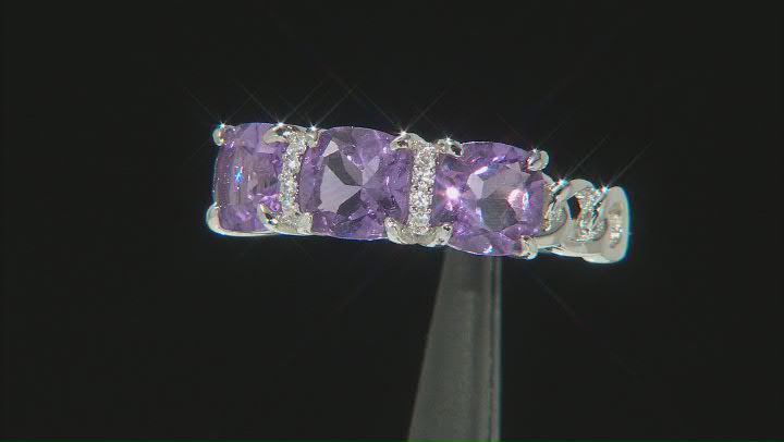 Purple Amethyst Platinum Over Sterling Silver Ring 1.80ctw Video Thumbnail