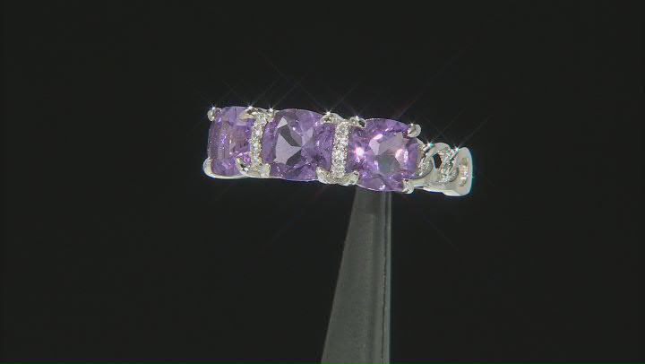 Purple Amethyst Platinum Over Sterling Silver Ring 1.80ctw Video Thumbnail