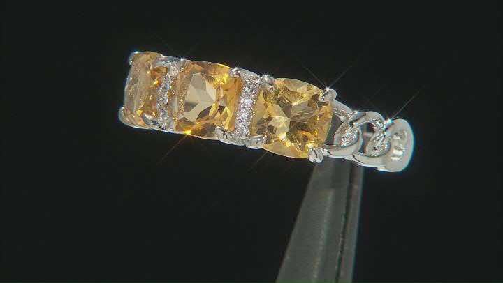 Yellow Citrine Platinum Over Sterling Silver Ring 1.80ctw Video Thumbnail