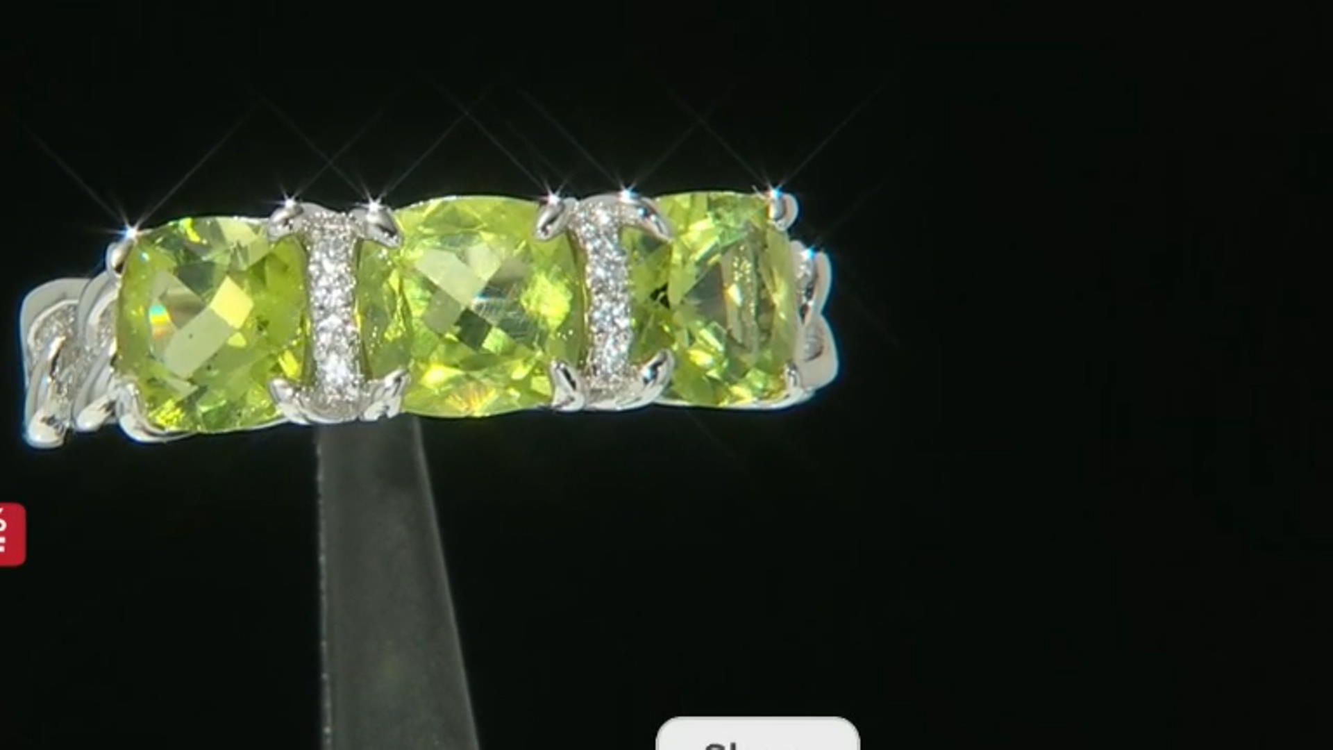 Green Manchurian Peridot(TM) Platinum Over Sterling Silver Ring 2.25ctw