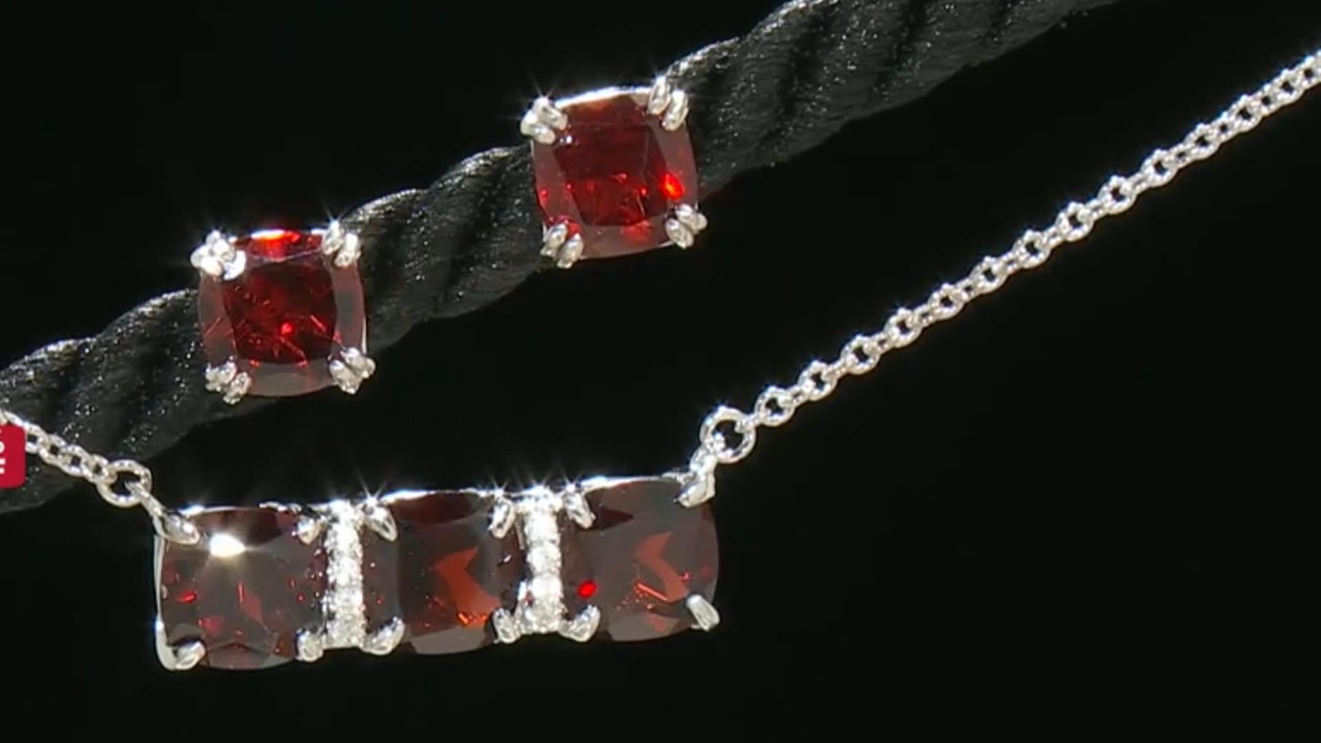 Red Vermelho Garnet(TM) Platinum Over Silver Necklace And Earrings Set 4.54ctw Video Thumbnail