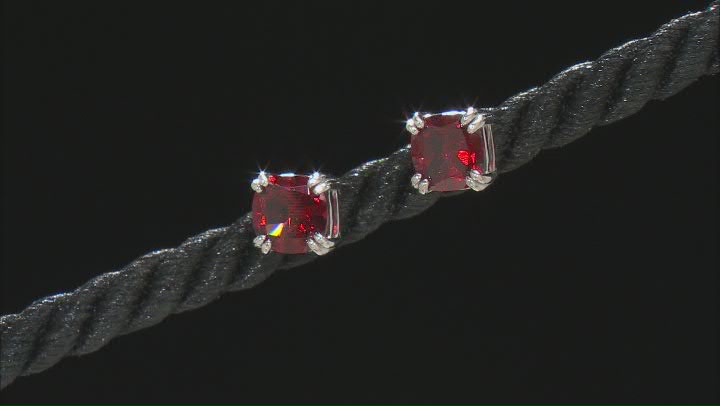Red Vermelho Garnet(TM) Platinum Over Silver Necklace And Earrings Set 4.54ctw Video Thumbnail