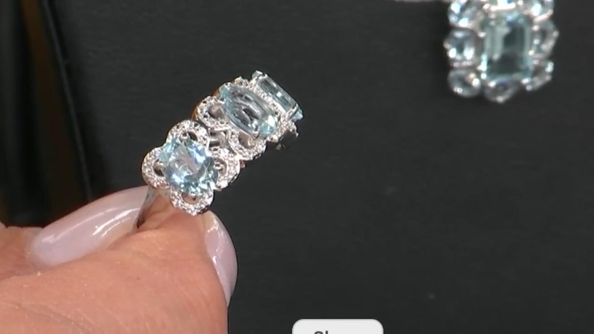 Blue Aquamarine Rhodium Over Sterling Silver Ring 2.18ctw Video Thumbnail