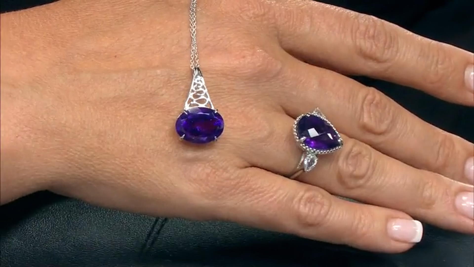 Purple Amethyst Rhodium Over Sterling Silver Solitaire Pendant With Chain 8.50ct Video Thumbnail