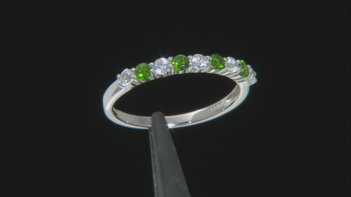 Chrome Diopside Rhodium Over Sterling Silver Band Ring 0.75ctw Video Thumbnail