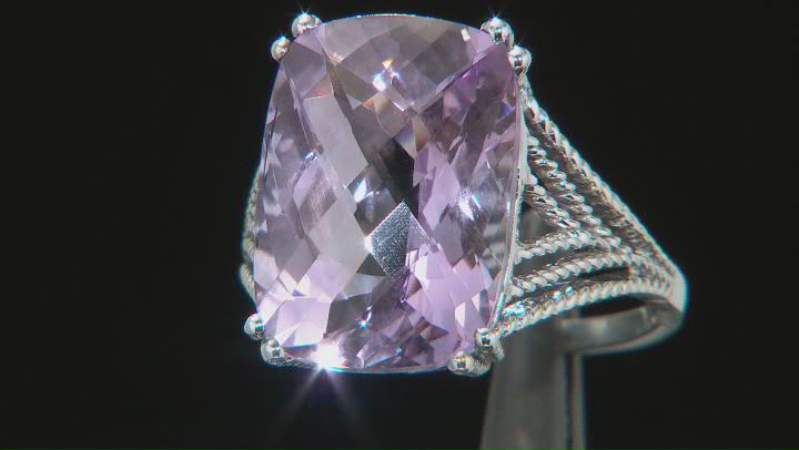 Lavender Amethyst Rhodium Over Sterling Silver Solitaire Ring 11.00ct Video Thumbnail
