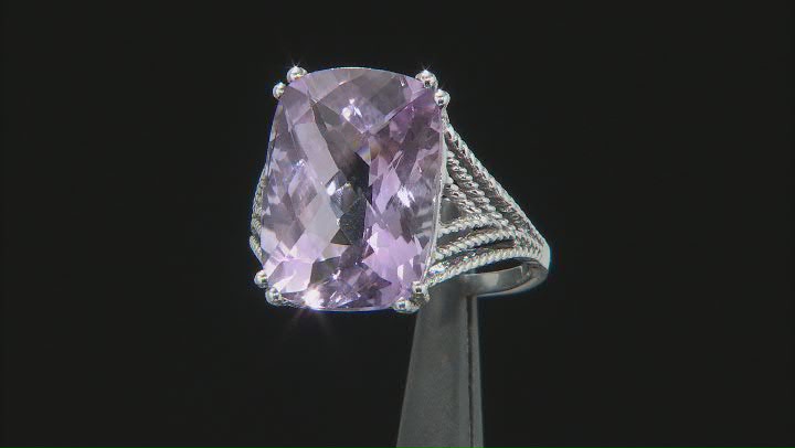 Lavender Amethyst Rhodium Over Sterling Silver Solitaire Ring 11.00ct Video Thumbnail