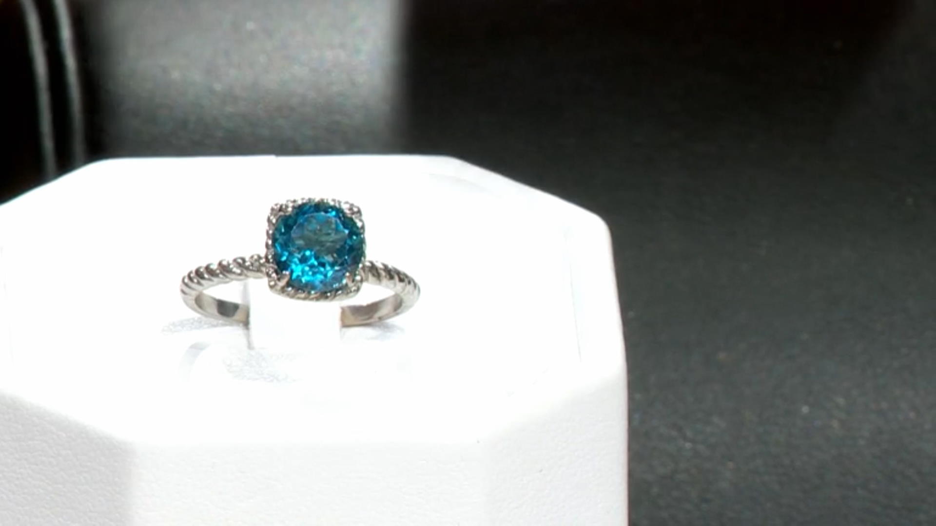 London Blue Topaz Rhodium Over Sterling Silver Solitaire Ring 2.00ct Video Thumbnail