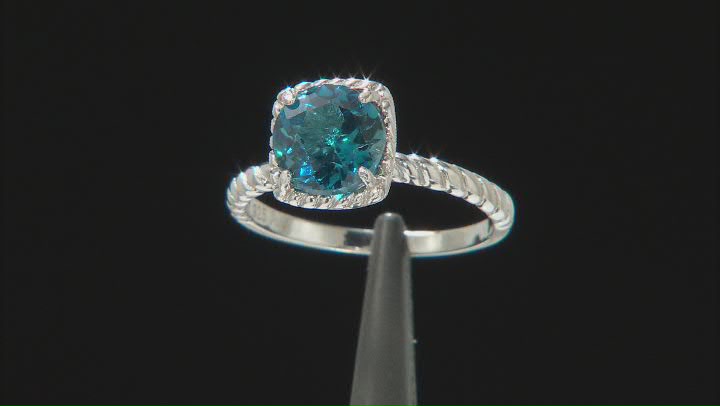 London Blue Topaz Rhodium Over Sterling Silver Solitaire Ring 2.00ct Video Thumbnail