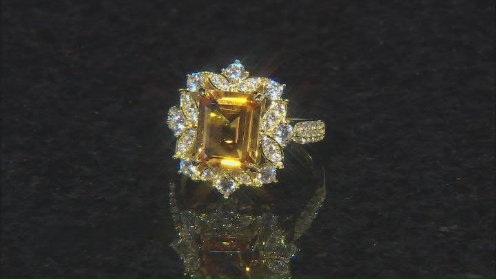 Yellow Citrine 18k Yellow Gold Over Sterling Silver Ring 3.96ctw Video Thumbnail