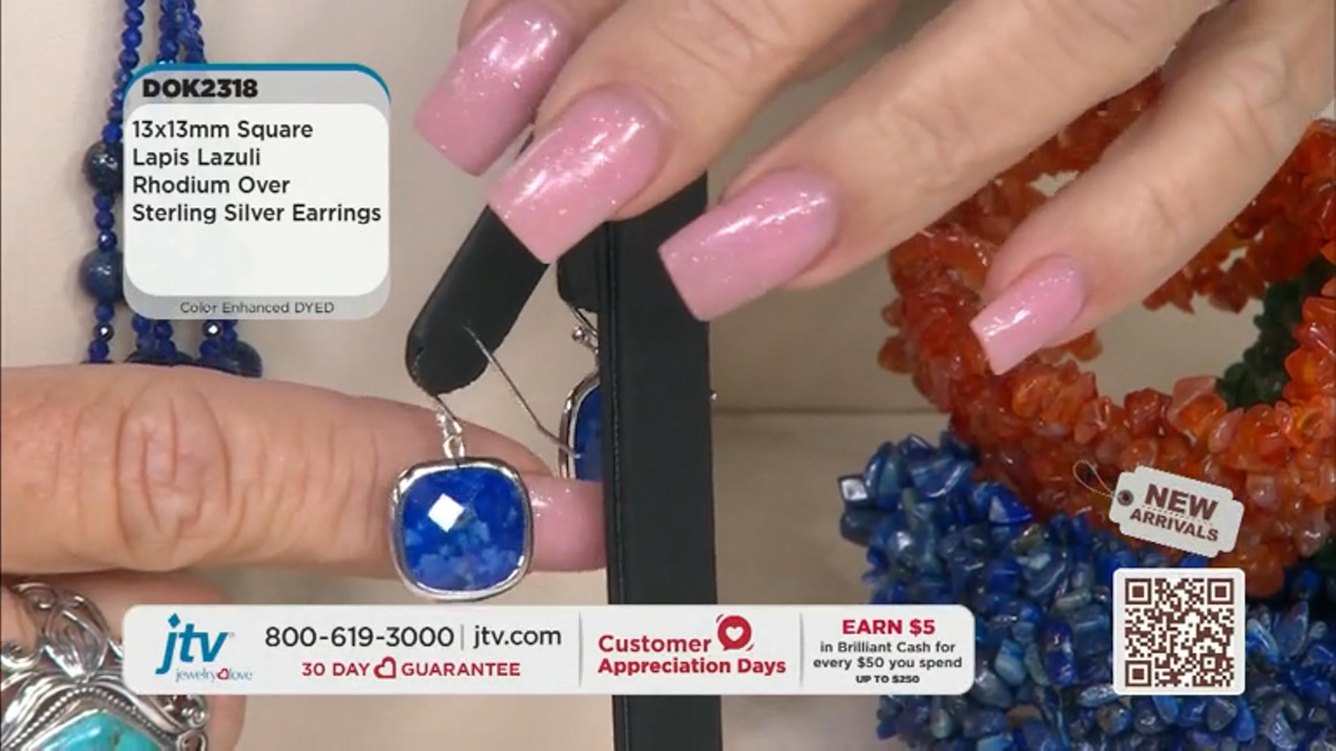 Blue Lapis Lazuli Rhodium Over Sterling Silver Earrings 13x13mm Video Thumbnail
