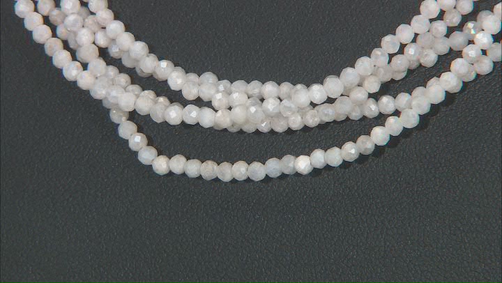 White Moonstone Sterling Silver 5-Strand Necklace Video Thumbnail